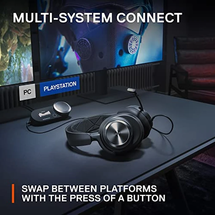 SteelSeries Arctis Nova Pro Multi-System Gaming Headset - Premium Hi-Fi Drivers - Hi-Res 360 degrees Spatial Audio - GameDAC Gen 2 - ESS Sabre Quad-DAC - Stealth Retractable Mic - PC, PS5, PS4, Switch by SteelSeries - Image 8