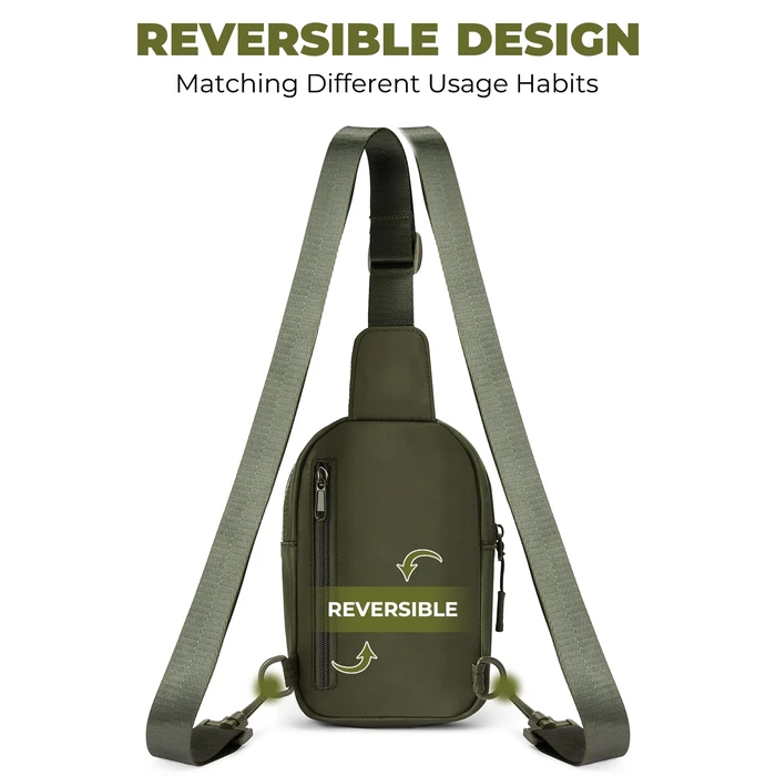 CHOLISS Small Sling Bag for Women and Men, Crossbody Bags Trendy Fanny Packs Chest Bag with Extended Strap, Green by CHOLISS - Image 4