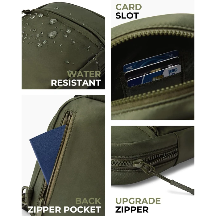 CHOLISS Small Sling Bag for Women and Men, Crossbody Bags Trendy Fanny Packs Chest Bag with Extended Strap, Green by CHOLISS - Image 5