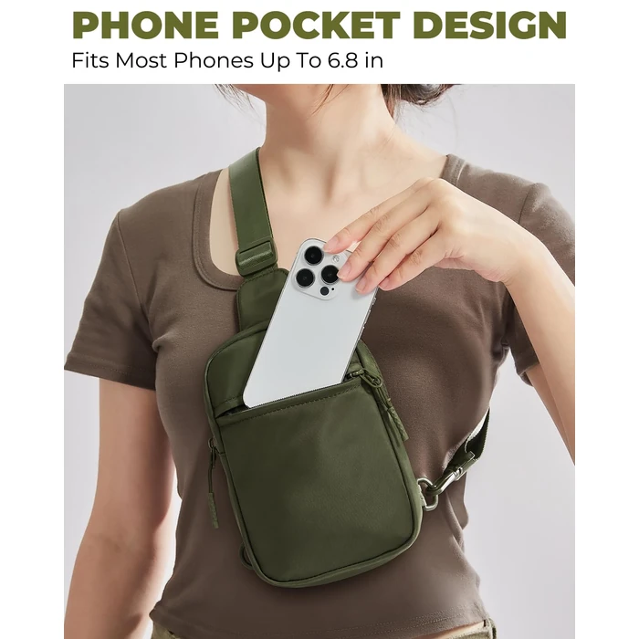 CHOLISS Small Sling Bag for Women and Men, Crossbody Bags Trendy Fanny Packs Chest Bag with Extended Strap, Green by CHOLISS - Image 7