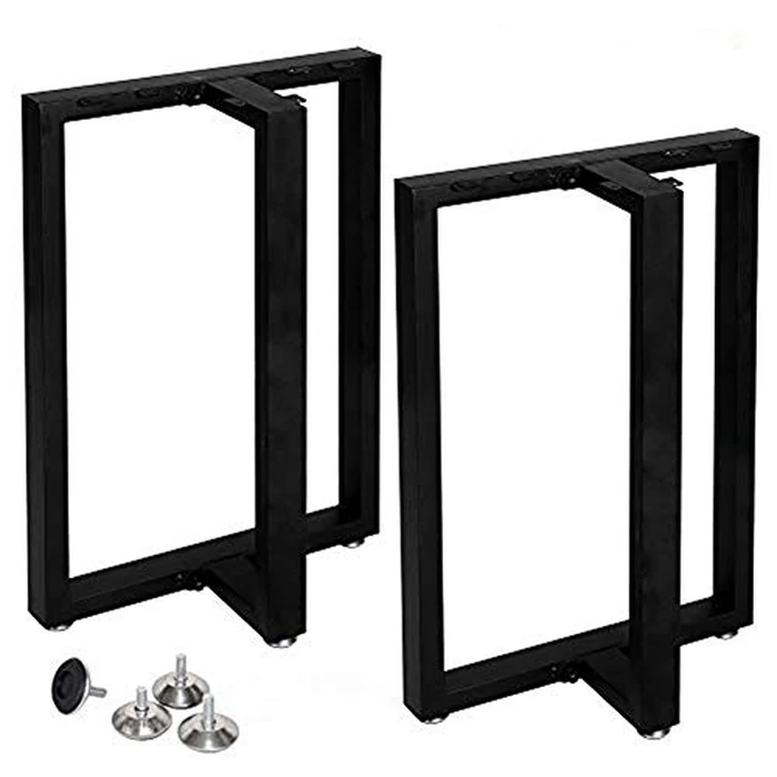 Metal Table Legs Heavy Duty Square Tube Iron Desk Legs 28” Height Industrial Furniture Legs, Modern Coffee Table Legs, Bench Legs(28‘’H24''W) by TIEOU - Used - Good condition