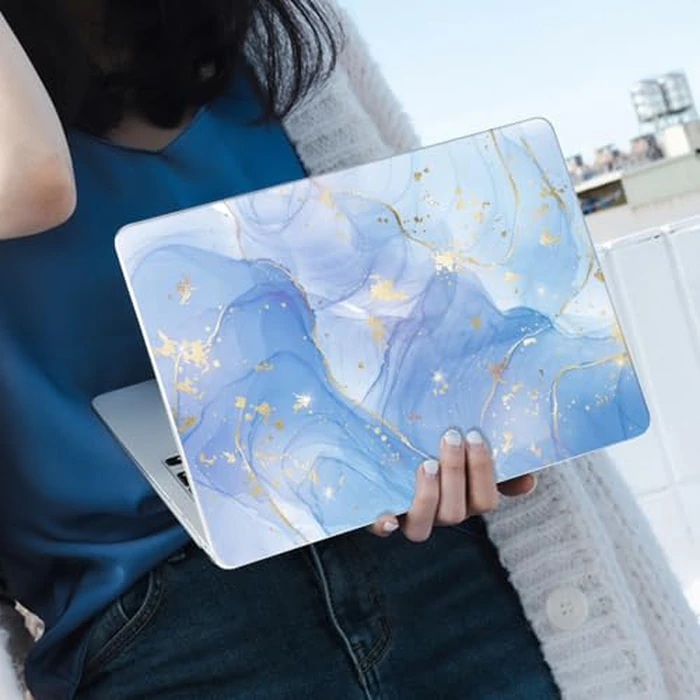 LCMOCICO for MacBook Air 13 inch Case 2021 2020 2019 2018 A2337 M1 A2179 A1932 Cover with Touch ID, Crystal Plastic Printed Pattern Hard Shell Case Keyboard Skin Screen Protector, Blue Marble by LCMOCICO - Image 7