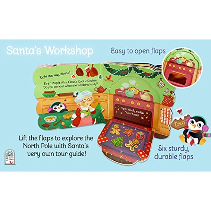 Santa's Workshop: A Christmas Lift-a-Flap Board Book for Babies and Toddlers by Cottage Door Press - Image 2