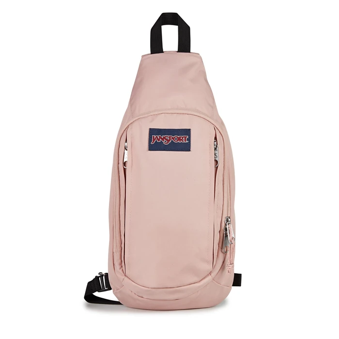 JanSport Move Sling Crossbody Bag - Main Compartment, Zippered Front Pockets, Adjustable Shoulder Strap, Fully Padded Back Panel, Misty Rose by JANSPORT - Used - Very Good condition