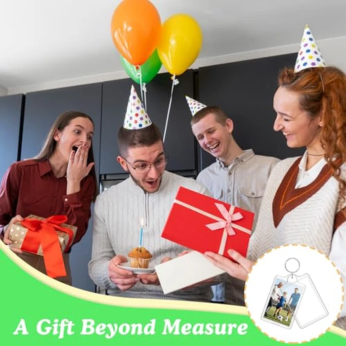 ZYFLSQ 18 Pcs Photo Keychain, Acrylic Picture Keychain Holder for Insert 2 x 3 Inch Photo, Personalised Keychains Photo Frame for Mother's Day, Blank Clear Keychains for DIY Craft Xmas Graduation Gift by ZYFLSQ - Image 8