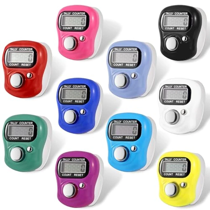 Electronic Finger Counter, Mini LCD Digital Display Hand Tally Counter 5-Digit Number Count Clicker, Resettable Counters Clickers for Knitting, Crochet, Coaching, Lap, Golf, Toddler & Fidget 10 Colors by TESEAS - Image 1