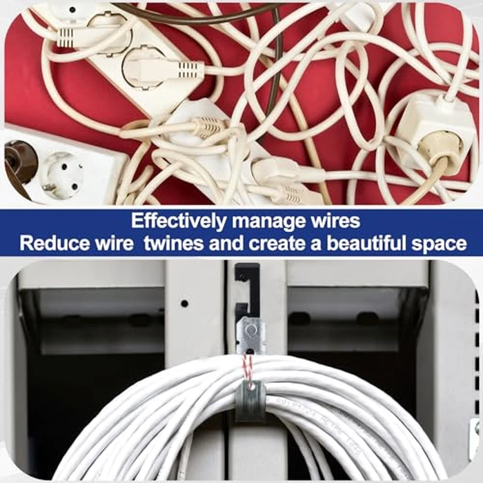 Zonon 50 Pcs 3/4 Inch Galvanized Steel J Hook with Bat Wing Heavy Duty Cable Support Straps Hangers for Hanging Cable Management to Ceiling Grid Wire & Threaded Rod by Zonon - Image 5