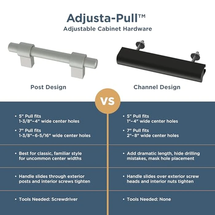 Franklin Brass Adjusta-Pull Francisco (5-Pack) Adjustable Drawer Pulls/Cabinet Handles 1-3/8" to 6-5/16" Hole Center Champagne Bronze Hardware Kitchen Door, Drawers, Dressers, Furniture P44365-CZ-B by Franklin Brass - Image 5