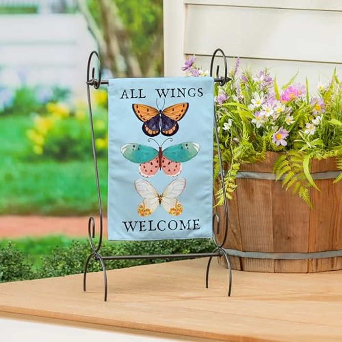 Evergreen Scroll American Garden Flag Stand | Premium Metal Iron Flag Holder Stand | Fits 12x18 Garden Flags for Outside | Weatherproof Outdoor by Evergreen Flag - Image 2