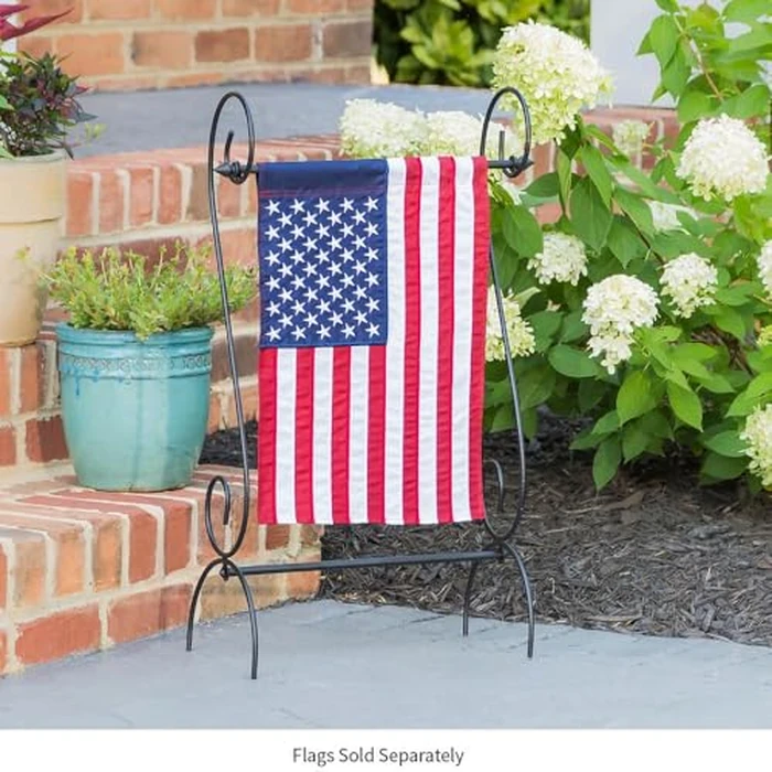 Evergreen Scroll American Garden Flag Stand | Premium Metal Iron Flag Holder Stand | Fits 12x18 Garden Flags for Outside | Weatherproof Outdoor by Evergreen Flag - Image 5