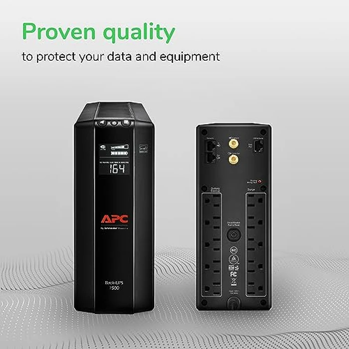 APC UPS Back-UPS Pro 1500VA UPS, 900W Battery Backup & Surge Protector, AVR, 10 Outlets (NEMA 5-15R), LCD, BX1500M Uninterruptible Power Supply for Computers, Wi-Fi Routers, Home Office Electronics by APC - Image 6