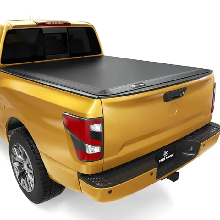 YITAMOTOR Soft Quad Fold Truck Bed Tonneau Cover Compatible with 2004-2015 Nissan Titan, Fleetside 6.5 ft Bed w/o Titan Box by YITAMOTOR - Image 1