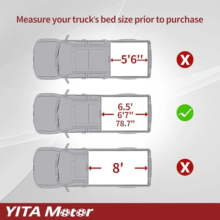YITAMOTOR Soft Quad Fold Truck Bed Tonneau Cover Compatible with 2004-2015 Nissan Titan, Fleetside 6.5 ft Bed w/o Titan Box by YITAMOTOR - Image 2