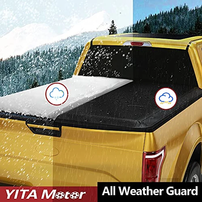 YITAMOTOR Soft Quad Fold Truck Bed Tonneau Cover Compatible with 2004-2015 Nissan Titan, Fleetside 6.5 ft Bed w/o Titan Box by YITAMOTOR - Image 6