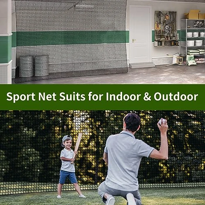 Baseball Net Netting Batting Cage Net Backstop Net - Heavy Duty Nylon Sports Netting with 33FT Rope & Steel Hanging Kit, Multiple Sizes for Backyard Garage Indoor Outdoor Practice by NQB - Image 8