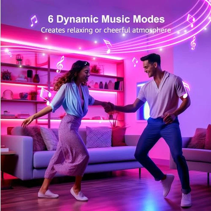 Lepro LED Strip Lights, 65.6ft Music Sync MagicColor Dreamcolor Light Strip with Remote, Christmas Gifts for Men & Women, 5050 RGB Lights for Bedroom, Home, Gaming Room, Party, Wall Decorations by Lepro - Image 4