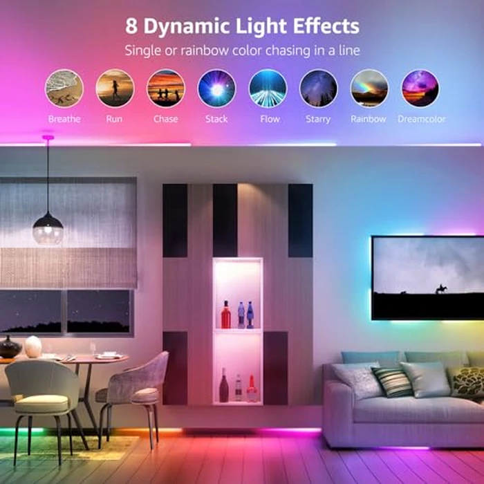 Lepro LED Strip Lights, 65.6ft Music Sync MagicColor Dreamcolor Light Strip with Remote, Christmas Gifts for Men & Women, 5050 RGB Lights for Bedroom, Home, Gaming Room, Party, Wall Decorations by Lepro - Image 7