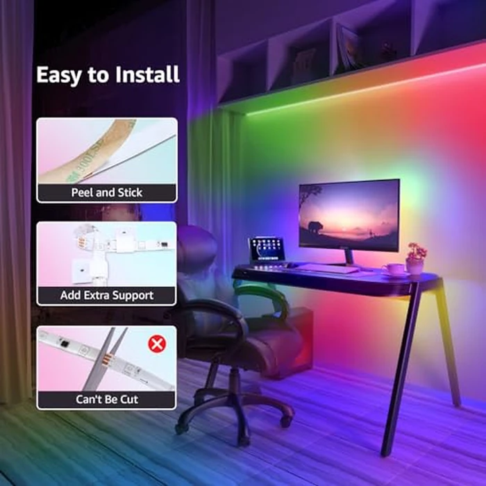 Lepro LED Strip Lights, 65.6ft Music Sync MagicColor Dreamcolor Light Strip with Remote, Christmas Gifts for Men & Women, 5050 RGB Lights for Bedroom, Home, Gaming Room, Party, Wall Decorations by Lepro - Image 9