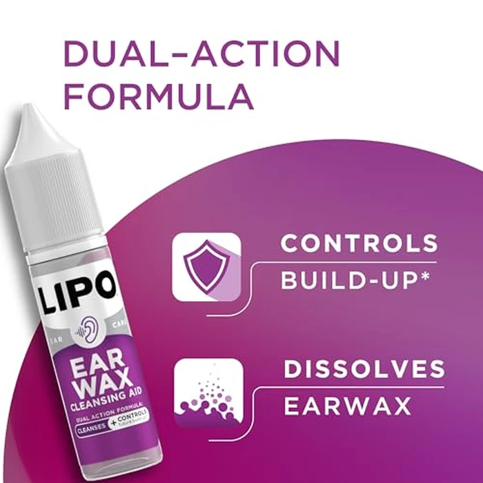 Lipo Earwax Cleansing Kit, Cleansing Ear Drops, Bulb Syringe, and Cotton Plugs, Effortlessly Dissolves Ear Wax, Easy to Use Ear Wax Removal Kit, Clinically Tested Peroxide-Free, 0.5 Fl Oz by Lipo-Flavonoid - Image 3
