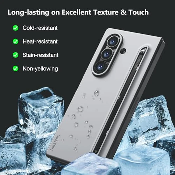 Nillkin for Samsung Galaxy Z Fold 7 Case with Upgraded Pen & Screen Protector, Fast Wireless Charging, Superior Liquid Silicone, Protective Slim Phone Case with Stylus for Galaxy Z Fold 7, Gray by Nillkin - Image 6