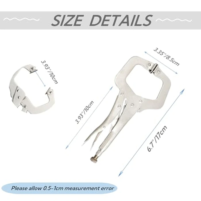 6 Inch C Clamp Locking, 6Pcs Heavy Duty Welding Clamps Pliers Set Vise Grip Clamps with Swivel Pad for Electrician Maintenance, Wood Working, Welding and Craftsmen Home Workshop by Haokixin - Image 2