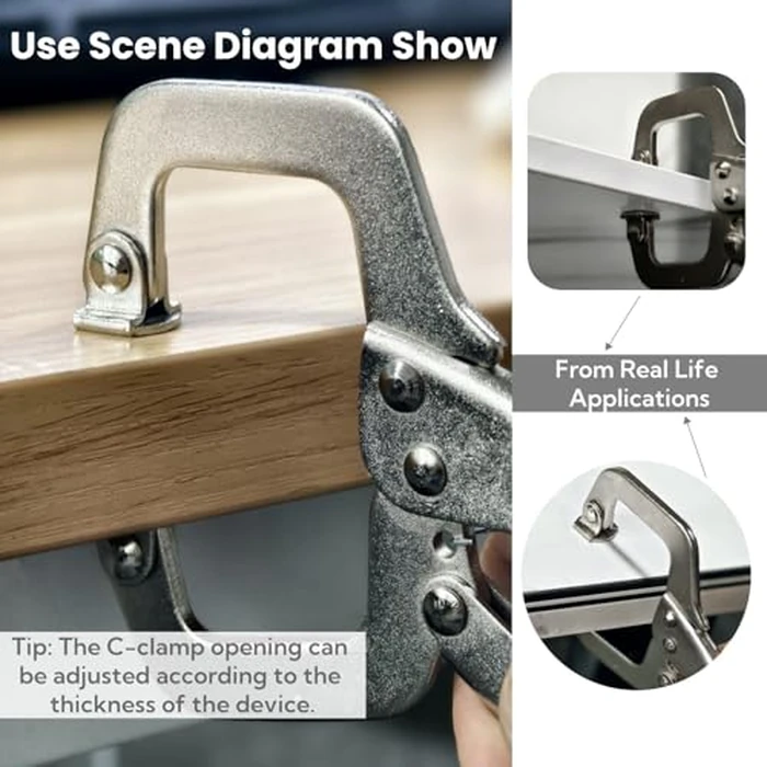 6 Inch C Clamp Locking, 6Pcs Heavy Duty Welding Clamps Pliers Set Vise Grip Clamps with Swivel Pad for Electrician Maintenance, Wood Working, Welding and Craftsmen Home Workshop by Haokixin - Image 7