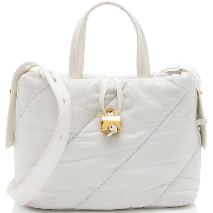 Off-White Leather Nailed Zipped Tote - Leather - White by Off-White - Refurbished - Excellent condition - US$333.99