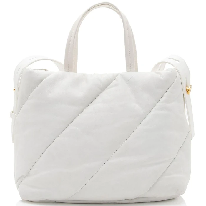 Off-White Leather Nailed Zipped Tote - Leather - White by Off-White - Image 3