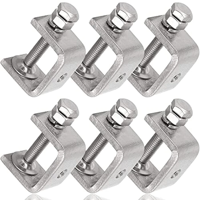 Stainless Steel C Clamps Mini 1 Inch for Mounting, Heavy Duty Metal U Clamps for Metal Working, Small Desk Clamp with Stable Wide Jaw Opening & Protective Pads/I-Beam Design (6pcs) by foxwake - Used - Good condition - CA$20.49