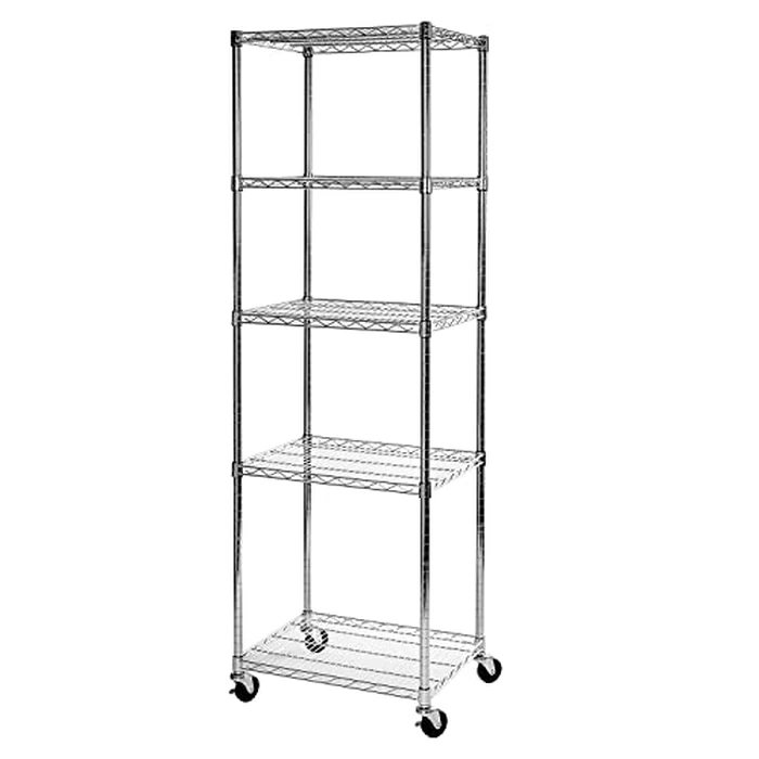 Seville Classics UltraDurable Heavy Duty NSF Solid Steel Wire Rack Storage Unit Organizer for Garage, Warehouse, Office, Restaurant, Classroom, Kitchen, 5-Tier Shelving, 24" W x 18" D by Seville Classics - Image 1