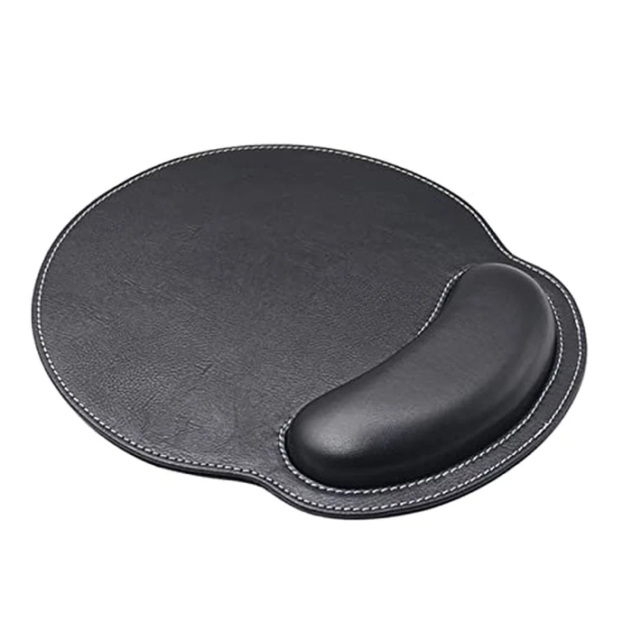 eyscar Leather Mouse Pad Wrist Support Ergonomic Memory Foam - Lightweight Rest Nonslip Mousepad for Office,Gaming,Computer, Laptop & Mac,at Home Or Work (Black) by eyscar - Used - Acceptable condition - CA$12.28