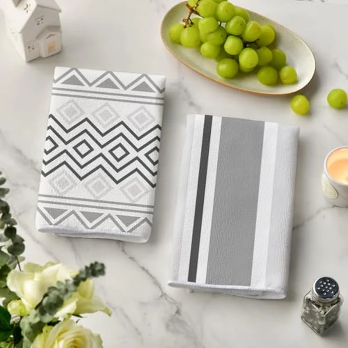 Artoid Mode Grey Home Sweet Home Stripes Boho Spring Kitchen Towels Dish Towels, 18x26 Inch Farmhouse Summer Decoration Hand Towels Set of 4 by Artoid Mode - Image 3