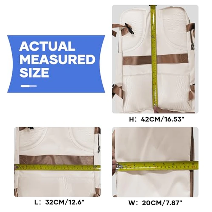 coowoz Travel Backpack For Women Men,Carry On Backpack,Hiking Backpack Outdoor Sports Rucksack Casual Daypack travel essentials(Beige Brown) by coowoz - Image 9