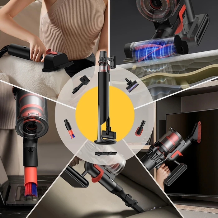 Deerma Cordless Vacuum Cleaner DEM-T50Station - Black/Red by Deerma - Image 4