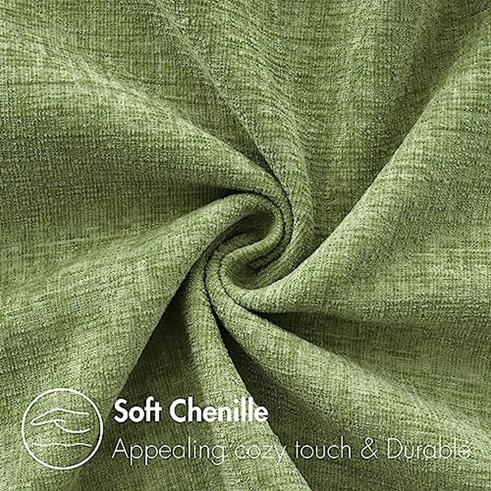 MIULEE Pack of 2 Couch Throw Pillow Covers 20x20 Inch Spring Soft Sage Green Chenille Pillow Covers for Sofa Living Room Solid Dyed Pillow Cases by MIULEE - Image 2