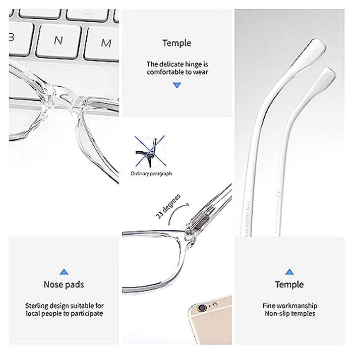 K KENZHOU Blue Light Glasses for Woman Men Bluelight Blocking Glasses for Computer Gaming Phones,Anti Eye Strain & UV Glare by K KENZHOU - Image 3