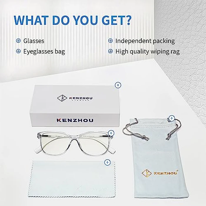 K KENZHOU Blue Light Glasses for Woman Men Bluelight Blocking Glasses for Computer Gaming Phones,Anti Eye Strain & UV Glare by K KENZHOU - Image 4