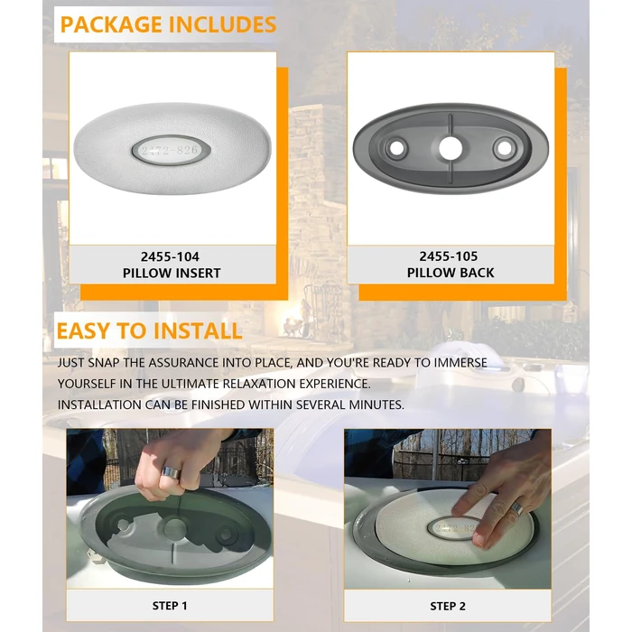 4PCS 2472-826 Oval Pillow Insert (2455-104) + Back Mount (2455-105) Replacement for Jacuzzi J-300 Series 2007+ Pillow Headrest by besttruck - Image 5