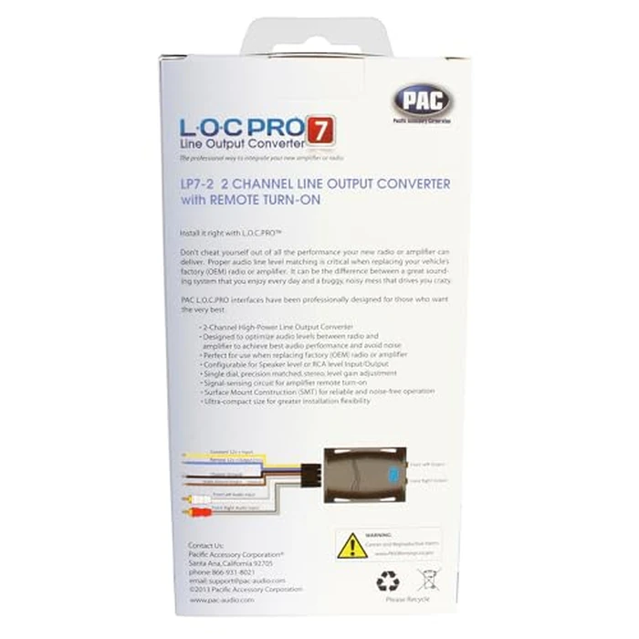PAC LP7-2 L.O.C. PRO Series 2-Channel Line Output Converter with Remote Turn On 4in. x 8in. x 1in. by PAC - Image 7