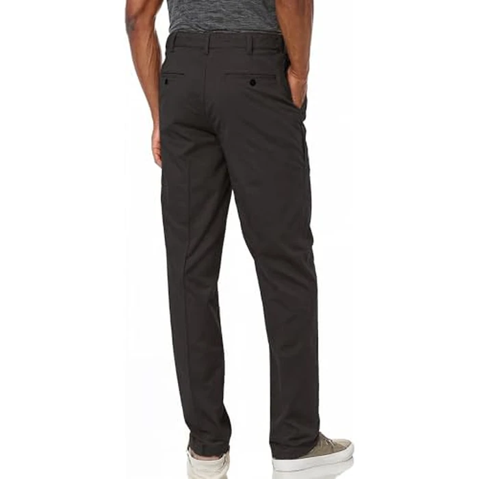 Savane Men's Flat Front Stretch Ultimate Performance Chino Pants with Expandable Waistband (Waist Size 30 - 40 Big & Tall), 42W x 29L, Ultimate Black by Savane - Image 2