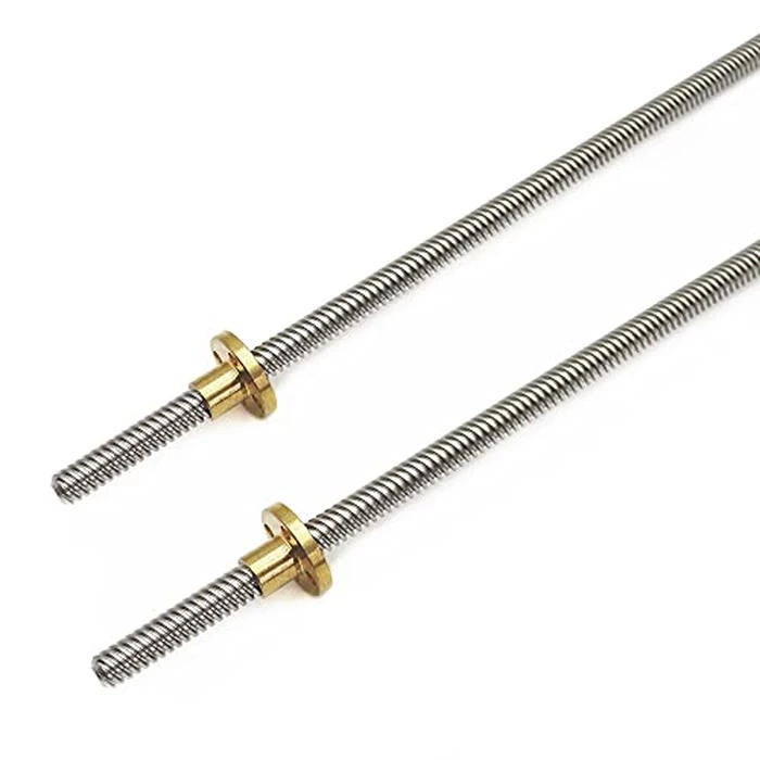 2pcs 450mm Tr8X8 Lead Screw with T8 Brass Nut for 3D Printer Machine Z Axis(Acme Thread, 2mm Pitch, 4 Start, 8mm Lead) by akkacm - Used - Very Good condition
