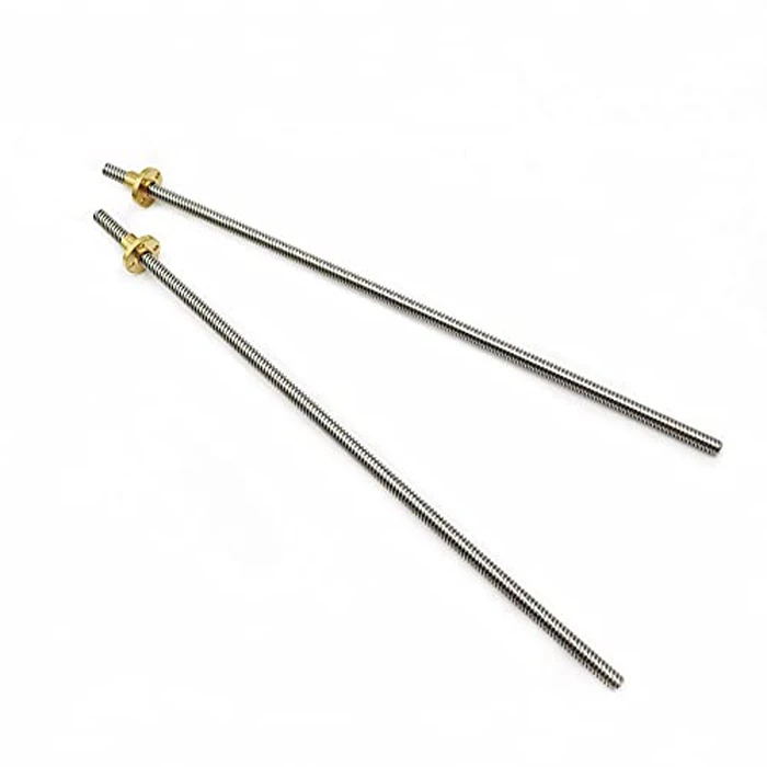 2pcs 450mm Tr8X8 Lead Screw with T8 Brass Nut for 3D Printer Machine Z Axis(Acme Thread, 2mm Pitch, 4 Start, 8mm Lead) by akkacm - Image 2