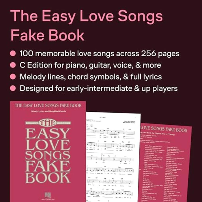 The Easy Love Songs Fake Book Piano, Vocal, and Guitar Songbook | 100 Romantic Classics in the Key of C | Simplified Chords and Large Notation for Beginners and Musicians by Hal Leonard - Image 1