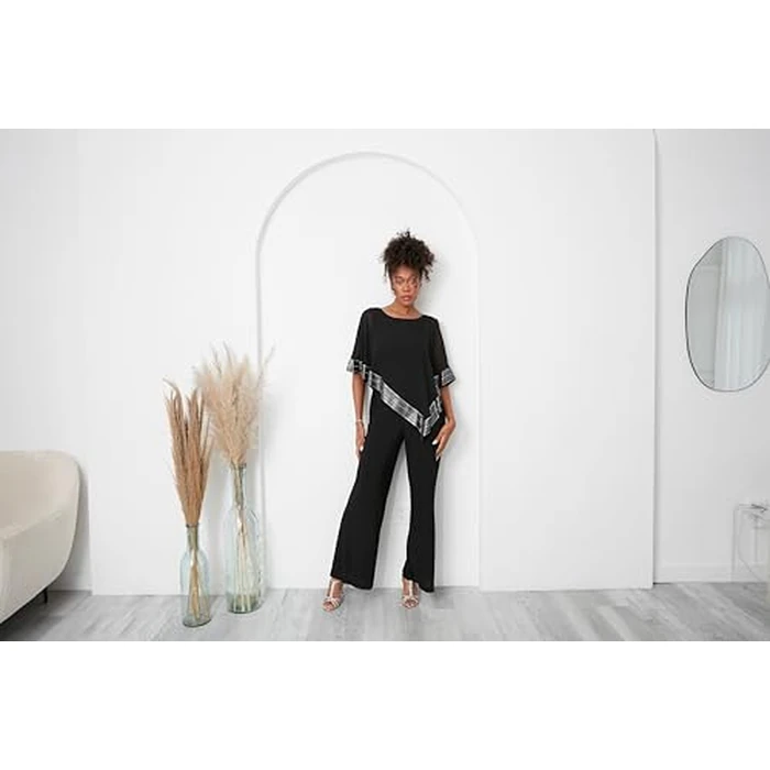 S.L. Fashions Women's Sleeveless Jumpsuit Dress, Black, 16 by S.L. Fashions - Used - Like New condition - US$97.70