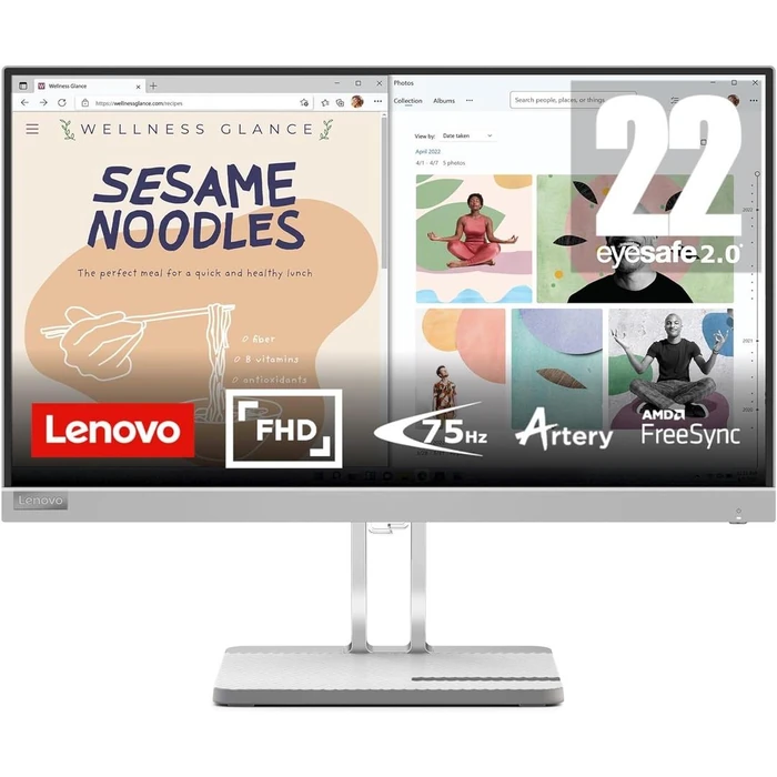 Lenovo L22e-40 Monitor 21.45" - Gray by Lenovo - Refurbished - Premium condition - CA$172.38