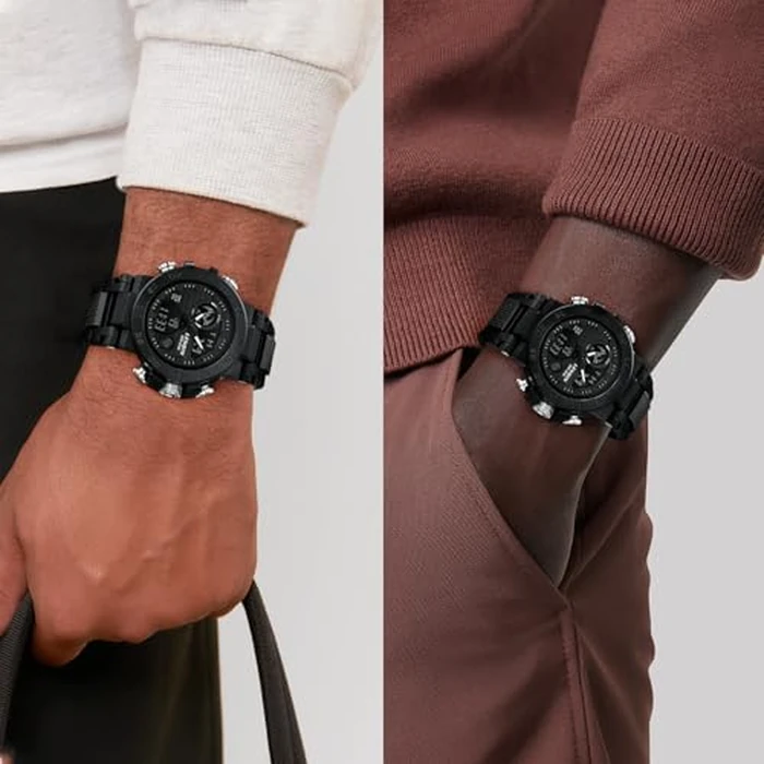 LN LENQIN Mens Watches Digital Military Watch for Men Stopwatch Army Survival Tactical Sports Outdoor Big Face Waterproof Men's Wrist Watches with LED Backlight/Timer/Alarm/Date (Black) by LN LENQIN - Image 7