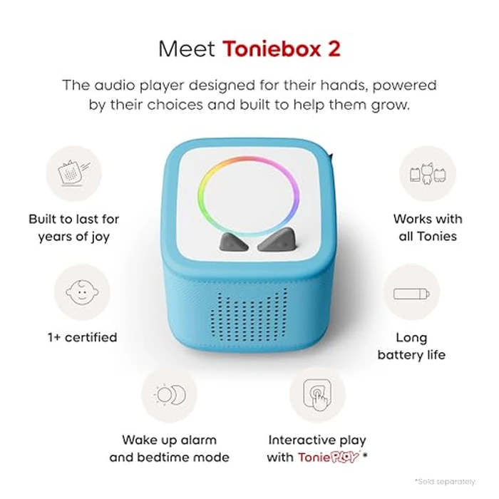 Toniebox 2 Audio Player Starter Set for Kids 1+ with Playtime Puppy - Sky Blue by Tonies - Image 4