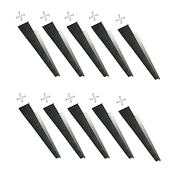 10 Pack Retsun Door Brush Seal Strip, 2.5"W x 39.37"L Aluminum Frame with Durable PP Bristles, Draft Proof Dustproof Weatherproof & Pest Control for Exterior Garage Doors (32.8ft Total, 2.5'',10) by Retsun - Used - Like New condition - CA$85.17