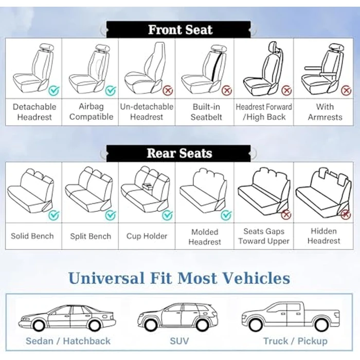 Coverado Brown Seat Covers for Front Seat, Premium Leather Seat Covers for Cars,Waterproof Car Seat Protectors, Car Seat Cushions Universal Seat Covers Fit for Most Cars by Coverado - Image 9