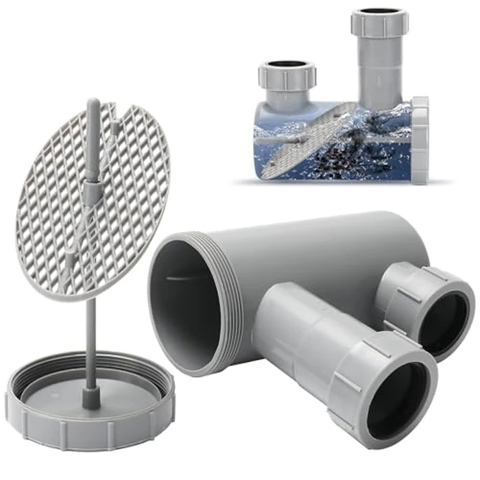 LukLoy 2 Pack Universal Salon Hair Trap P Trap for Shampoo Bowl Sink, 1-1/2" PVC Catch Chamber for Barber Backwash Sink, Beauty Barber Salon Equipment, Secure Fit, Easy Clean, Grey by LukLoy - Image 1